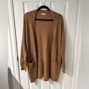 Garage Brown Long Relaxed Cardigan